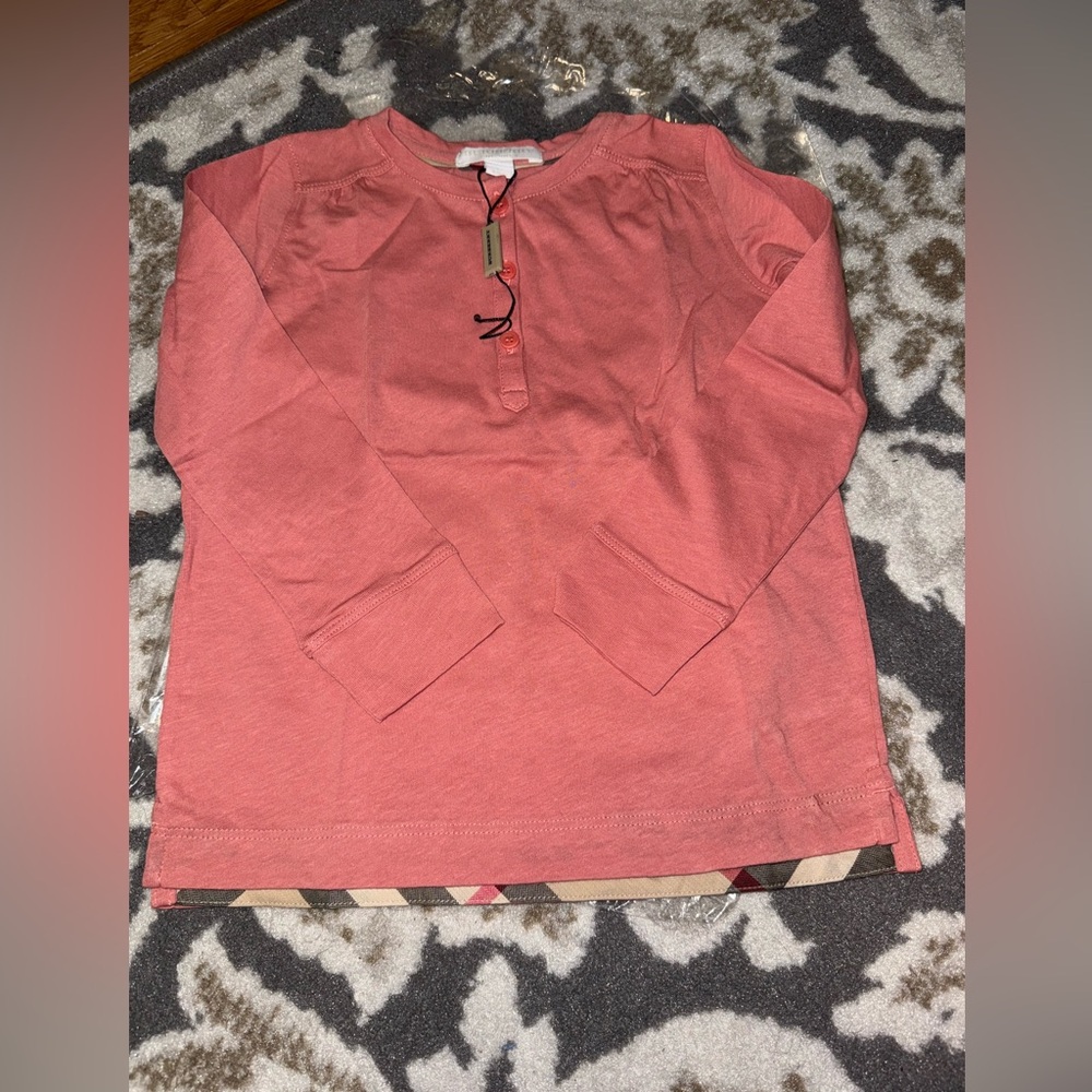 Burberry Coral Long Sleeve Kids Tee